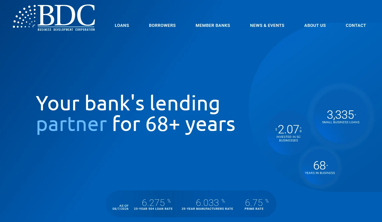 Business Development Corporation financial platform layout preview