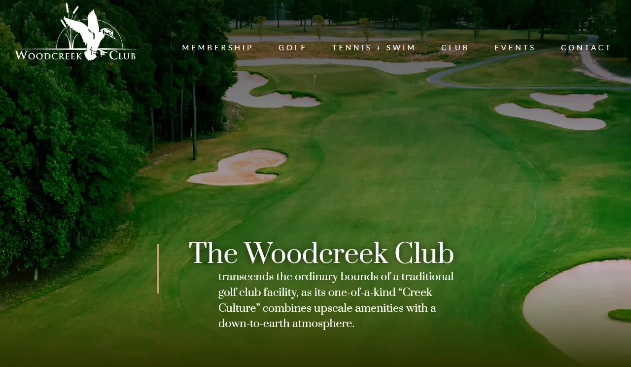 Woodcreek Club country club web design preview